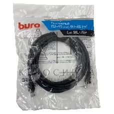Патч-корд Buro UTP 4 пары cat.5e CCA molded 5м черный RJ-45 (m)-RJ-45 (m)