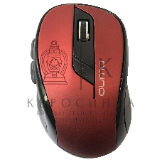 Мышь беспроводная Qumo Office Line M62 красный, 1600 dpi, радиоканал, USB, кнопки - 6