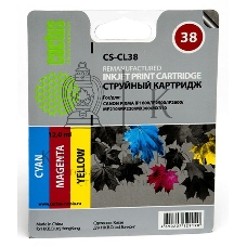 Картридж струйный Cactus CS-CL38 цветной (9 мл.) для Canon Pixma iP1800/iP1900/iP2500/iP2600/MP140/MP190/MP210/MP220/MP470/MX300/MX310