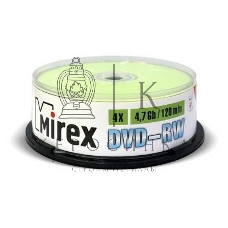 Диск DVD-RW Mirex 4.7 Gb, 4x, Cake Box (50), (50/300)