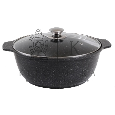 Кастрюля-жаровня Kukmara 4 л со стек. кр., АП (темный мрамор) ЖМТ42а