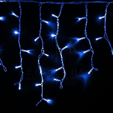 Гирлянда Neon-night Айсикл (бахрома) светодиодный, 4,0 х 0,6 м, белый провод каучук, 230 В, диоды синие, 128 LED