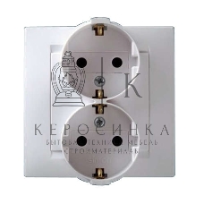 Розетка 2-м СП Simon15 с заземл. бел. Simon 1590459-030