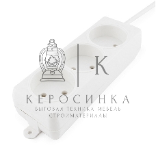 Удлинитель Гарнизон EL-NL3-W-3, 3 розетки допустимый ток 10А, длина 3 метра.