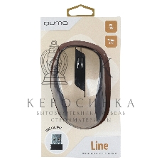Мышь беспроводная Qumo Office Line M64 золотистый, 1600 dpi, радиоканал, USB, кнопки - 6