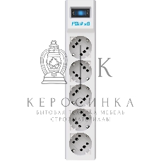 Сетевой фильтр Pilot SG 5 м, 5 розеток, белый, коробка