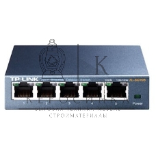 Коммутатор TP-Link SOHO TL-SG105 5-port Desktop Gigabit Switch, 5 10/100/1000M RJ45 ports, metal case
