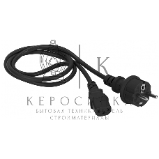 Шнур питания Lanmaster C13-Schuko прямая, 3х0.75, 220В, 10А, черный, 2 метра