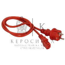 Шнур питания Lanmaster C13-Schuko прямая, 3х0.75, 220В, 10А, красный, 2 метра