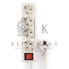 Сетевой фильтр Гарнизон ELB-G4-W-2, 4 евророзетки с выключателем и заземлением, допустимый ток 16А, длина 2 м.