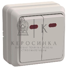 Выключатель 2-кл. ОП ОКТАВА с инд. 10А IP20 ВС20-2-1-ОКм крем. IEK EVO21-K33-10-DC