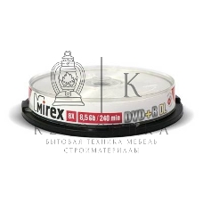 Диск DVD+R Mirex 8.5 Gb, 8x, Cake Box (10), Ink Printable, Dual Layer (10/300)