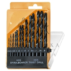 Набор сверл по металлу Sparta 2-8 мм (через 0,5 мм), HSS, 13 шт.цилиндрический хвостовик