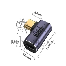 Переходник USB 4 Type-C мама-папа угловой тип 2