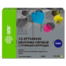 Картридж струйный Cactus CS-EPT04B440 желтый (54 мл) для Epson WorkForce Pro WF-C8190, WF-C8690