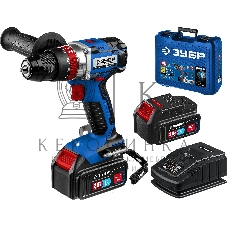 Дрель-шуруповерт Зубр DBS-201-42, 20В, 2 АКБ, Ударная, Кейс