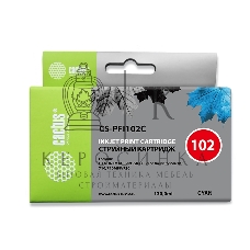 Картридж струйный Cactus CS-PFI102C синий (130мл) для Canon IP iPF500/iPF600/iPF700/MFP M40/iPF765/LP17/LP24