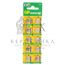 Алкалиновые пуговичные батарейки GP 186A - 10 шт., каждая в своем отрывном блистере