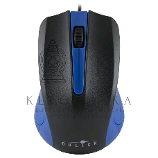 Мышь проводная Oklick 225M черный/синий, 1200 dpi, USB, кнопки - 3