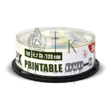 Диск DVD-R Mirex 4.7 Gb, 16x, Cake Box (25), Ink Printable (25/300)