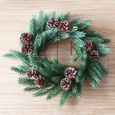 Еловый венок с шишками Neon-night Ø 45 см, Литой