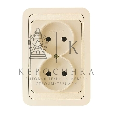 Розетка Makel 2-м СП Mimoza 16А IP20 без заземл. крем/крем.