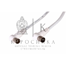 Шнур Rexant ТВ гнездо - ТВ штекер, угловой, 3 м, белый