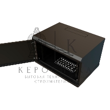 Шкаф коммутационный WRline (WR-TW-0945-SR-RAL9004) настенный 9U 600x450 мм пер. дв. металл 2 бок. пан. 60 кг черный 370 мм 500 мм IP20 сталь