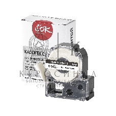 Кассета с лентой S'OK by Sakura Printing BLK6WBA14 для Epson, черный на белом, 14мм/2.5м