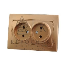 Розетка 2-м СП Мира 16А IP20 без заземл. керам. метал. зол. LEZARD 701-1313-128