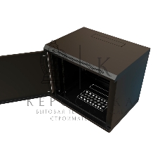 Шкаф коммутационный WRline (WR-TW-1545-SR-RAL9004) настенный 15U 600x450 мм пер. дв. металл 2 бок. пан. 60 кг черный 370 мм 775 мм IP20 сталь