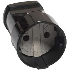 Штепсель без заземл. черный UNIVersal А0115