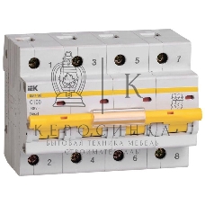 Выключатель автоматический модульный 4п C 100А 10кА ВА47-100 IEK MVA40-4-100-C