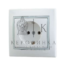 Розетка 1-м СП Мира керам. с заземл. белый/сер. Lezard 701-0215-122