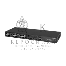 Коммутатор Dahua 28-портовый управляемый, уровень L3Порты: 24 RJ45 10/100/1000 Мбит/с, 4 SFP+ 1000/10000 Мбит/с(uplink); питание: 100~240В(AC); грозозащита: до 6кВ