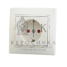 Розетка 1-м СП Мира защ. шторки с заземл. крем/крем. Lezard 701-0303-124