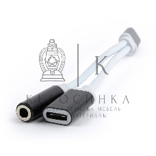 Переходник Cablexpert USB Type-C/Jack3.5 F+ Type-C F, черный, пакет (CCA-UC3.5F-02)