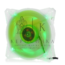 Вентилятор для корпуса Crown CMCF-12025S-1212 прозрачный/зеленый, 120 мм, 1650 об/мин, 28 дБ, 3 pin