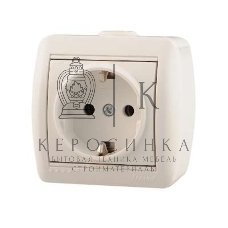 Розетка 1-м ОП Ната керам. с заземл. белый Lezard 710-0200-122