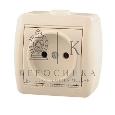 Розетка 1-м ОП Ната 16А IP20 без заземл. керам. крем. LEZARD 710-0300-121