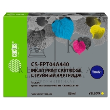Картридж струйный Cactus CS-EPT04A440 желтый (85 мл) для Epson WorkForce Pro WF-C8190, WF-C8690