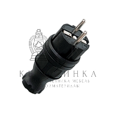 Вилка прямая EKF RPS-011-16-230-44 каучуковая 230В, 2P+PE, 16A, IP44 EKF PROxima
