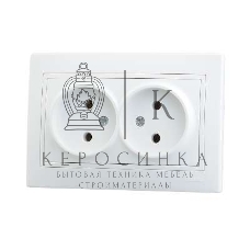 Розетка 2-м СП Мира 16А IP20 без заземл. керам. белый/белый LEZARD 701-0202-128
