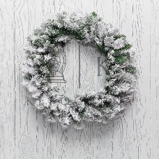 Заснеженный еловый венок Neon-night Ø 60 см, ПВХ