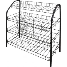 Этажерка НИКА ЭТ1/Ч, черный, 4 полки 700x660x300