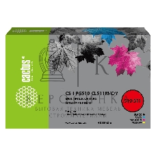 Чернила Cactus CS-I-PG510-CL511M/C/Y голубой/пурпурный/желтый/черный набор 5x100мл для Canon Pixma MP240/MP250/MP260/MP270