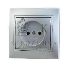 Розетка 1-м СП Мира 16А IP20 без заземл. керам. метал. сер. LEZARD 701-1010-121