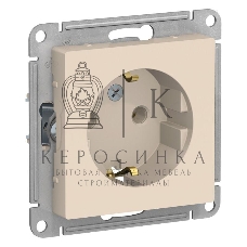 Розетка с заземлением, 16А, механизм, бежевый