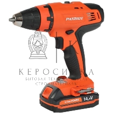 Дрель-шуруповерт аккумуляторная Patriot BR 140Li, Аккумуляторная, 14,4В, 2 АКБ, Кейс
