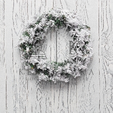 Заснеженный еловый венок Neon-night Ø 30 см, ПВХ